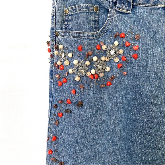 Cache High Rise Beaded Flared Leg Jeans - Picture 2 of 9